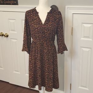 Bell Sleeve Button Front Dress
